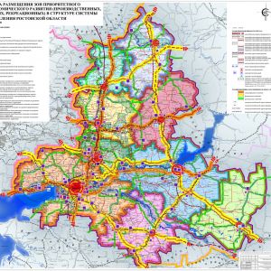 Схема размещения зон приоритетного экономического развития в структуре системы расселения РО